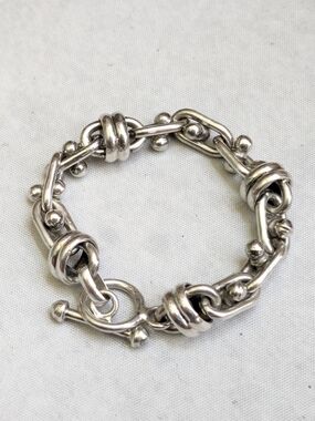 Sterling Silver Bracelet DNA Knot 6.25" Chunky Thick Heavy